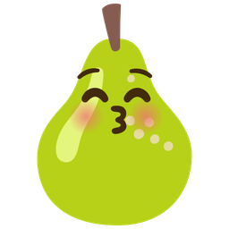 Pear and Kissing face with closed eyes