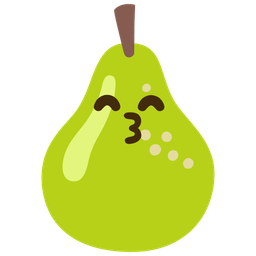 Pear and Kissing face with smiling eyes