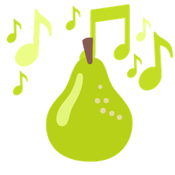 pear and musical notes