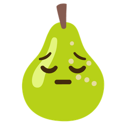 pear and pensive face