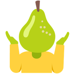 pear and person shrugging