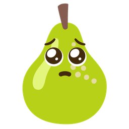 pear and pleading face