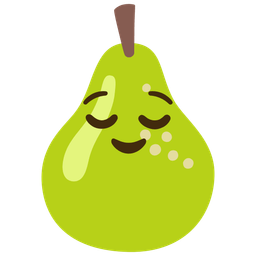 pear and relieved face