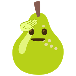 pear and saluting face