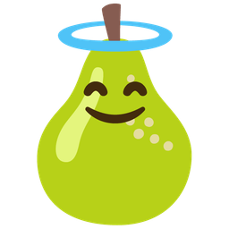 Pear and Smiling face with halo