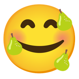 Pear and Smiling face with hearts