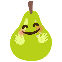 Pear and Smiling face with open hands