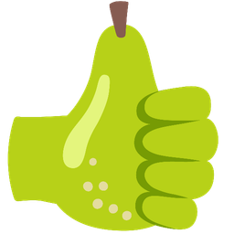 pear and thumbs up