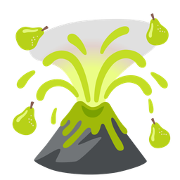 pear and volcano