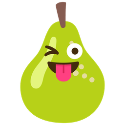Pear and Winking face with tongue