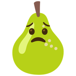 pear and worried face