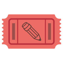 pencil and admission tickets