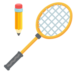 pencil and badminton