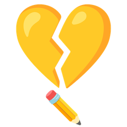 pencil and broken heart