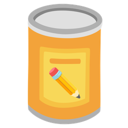 pencil and canned food