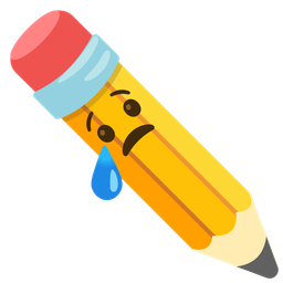 pencil and crying face