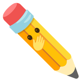 pencil and face with open eyes and hand over mouth