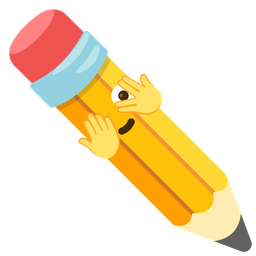 pencil and face with peeking eye