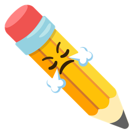 pencil and face with steam from nose