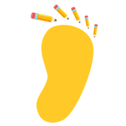 pencil and footprints