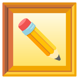 pencil and framed picture