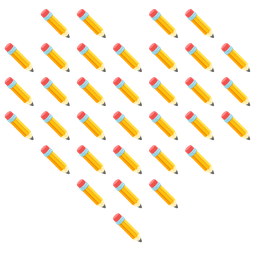 pencil and heart suit