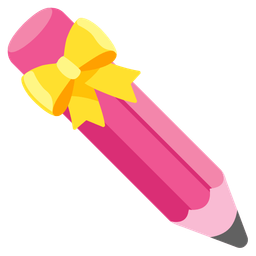 pencil and heart with ribbon