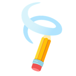 pencil and leaf fluttering in wind