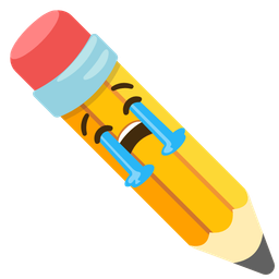 pencil and loudly crying face