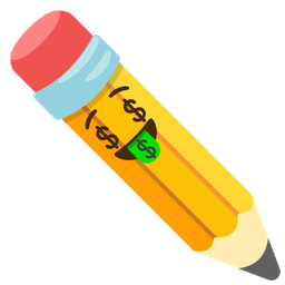 Pencil and Money-mouth face