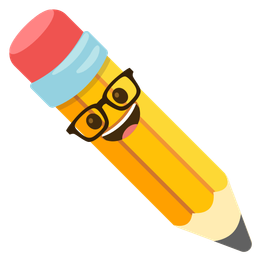 pencil and nerd face