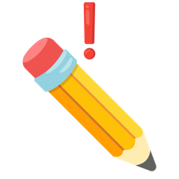 pencil and red exclamation mark