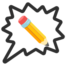 pencil and right anger bubble