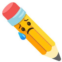 pencil and sad but relieved face
