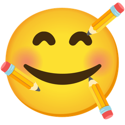 Pencil and Smiling face with hearts