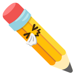 pencil and sneezing face