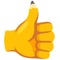 pencil and thumbs up