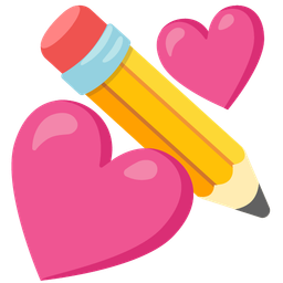 pencil and two hearts