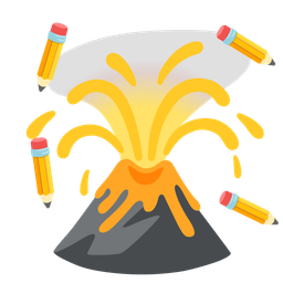 pencil and volcano