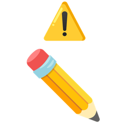 pencil and warning