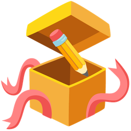 pencil and wrapped gift