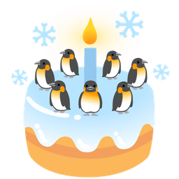penguin and birthday cake