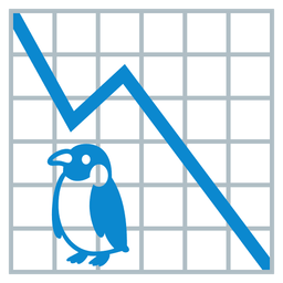 penguin and chart decreasing