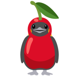 penguin and cherries