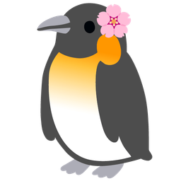 penguin and cherry blossom