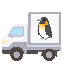 penguin and delivery truck