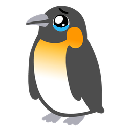 penguin and face holding back tears