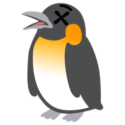 penguin and face with crossed-out eyes