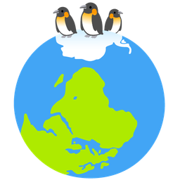 penguin and globe showing Europe-Africa