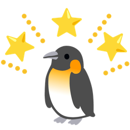 penguin and glowing star